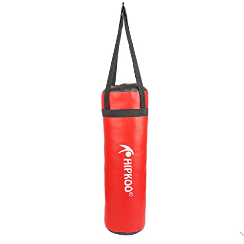 Image of Hipkoo Sports Boxing Combo Set | 1 Unfilled Punching Bag (3 ft) and 2 Boxing Gloves | Ideal for Men & Women for Boxing Training Gloves & Bag, MMA, Kickboxing and Sparring (Red & Blue)