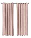 Emma Barclay – Blackout Curtains for Bedroom Living Room Thermal Insulated Woven Eyelet Blackout Curtains Cali Collection (66” x 54” Inch)(Blush Pink)