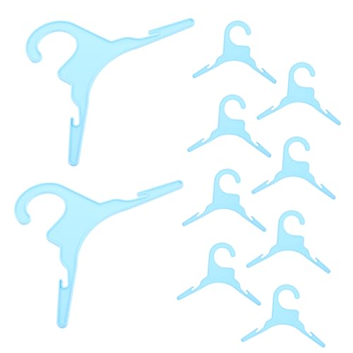 Levemolo 10pcs Dog Clothes Drying Rack Coat Hangers Pet Dog Hangers for Clothes Cat Hangers Dog Clothing Rack Dog Clothes Hanger Small Hanger Clothes Hangers Mini Hanger Plastic Sky-Blue