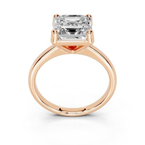 1-5 Carat 14K 18K Gold Platinum Asscher Cut 4 Prong Solitaire Lab Grown Diamond Ring, Engagement, Anniversary Wedding, IGI Certified Promise Rings for Women (1-5 Ct, F-G Color, VS1-VS2 Clarity)2