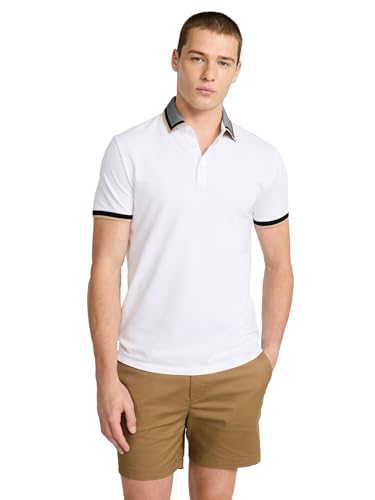 Express Men’s Luxe Pique Polo – Short Sleeve Piped Collar, Soft Cotton-Blend