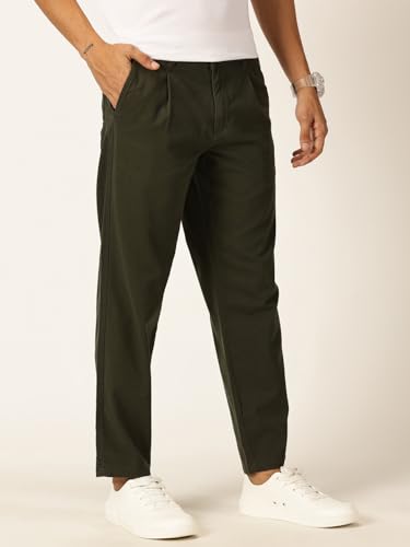 Image of Thomas Scott Men's | Solid | Light Weight | Breathable Fabric | 4 Pocket | Mid Rise | Relaxed Fit | 100% Cotton | Button Waist | Chino Trouser | Pants