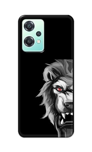 Image of PRINTFIDAA Printed Hard Back Cover Case for OnePlus Nord CE 2 Lite 5G Back Cover (Angry Lion) -112