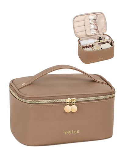 Prite Makeup Bag, Large Capacity Portable Travel Cosmetic Bag, Wa...
