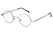 Agstum Small Round Non-Prescription Eyeglasses Frame Clear Lens 38mm (X-small Size) (Silver, Non-Prescription Clear Lens)