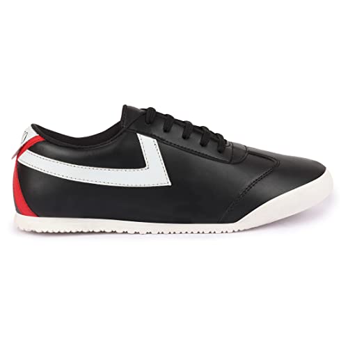 Image of FAUSTO Men's Lace-Up Classic Striped Sneakers Casual Shoes
