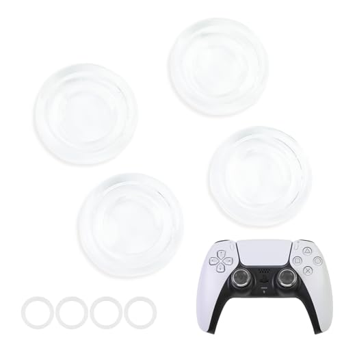 Image of PERFECTSIGHT Liquid SiliconeThumb Grip Caps for Switch 2 2025, PS5, PS4, Xbox Series X /S, Xbox One, Switch PRO Controller, 4PCS Soft Analog Thumbsticks Grips Joystick Cover Set (Clear)