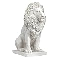 Design Toscano Lion of Florence Sentinel Indoor/Outdoor Animal Statue, 28 Inch Tall, Cast Stone Resin, Antique Stone Finish