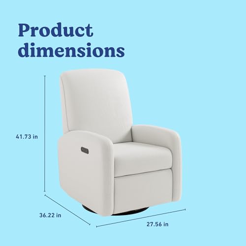 graco bellwood power recliner swivel glider ivory basketweave  electronic power recliner for nursery includes dual-usb charging port for usb-a amp usb-c glider rocking chair with full recline