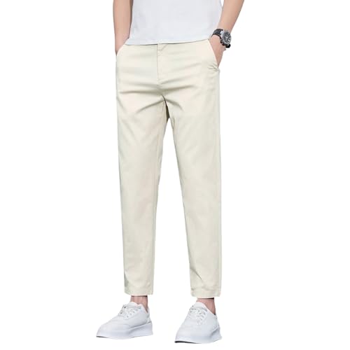 Men's Summer Thin Ice Silk Slim Straight Business Versatile Casual Pants