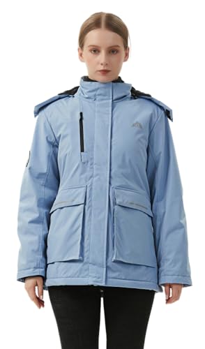 MOERDENG Women's Waterproof Winter Snow Coat Windproof Ski Jacket Hooded Snowboarding Jackets