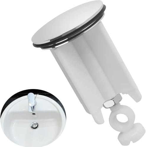 Frogetu 1 Pièces Bouchon Lavabo,Bouchon Lavabo Salle de Bain,Bouchon Lavabo Universel Blanc,Bouchon de Lavabo Réglable,Bouchon Baignoire,pour Lavabo,Bidet,Salle...