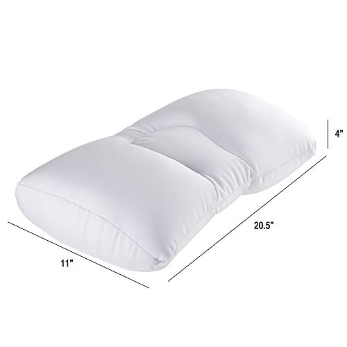Remedy Microbead Pillow - Moldable and Temperature Regulating Cushion Ergonomic Pillow - Supports Head, Neck and Shoulders for Restful Sleep and Travel - (White)
