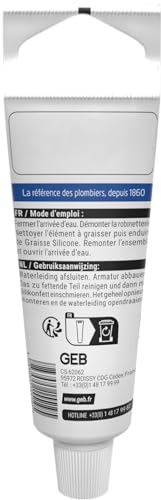 GEB Roninetteries 3283985155195 Silikonfett für Kontakt mit Trinkwasser, zum Schmieren von Sanitärarmaturen, 20 g, Weiß, 20 g