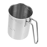 LOLIPPYY Taza Medidora de Arroz Acero Inoxidable con Asa y Escala Graduada para Ingredientes Secos y Líquidos Utensilio Cocina Preciso y Compacto