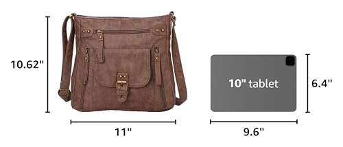 Image of Crossbody Bags for Women Medium PU Leather Multi Pocket Shoulder Purses