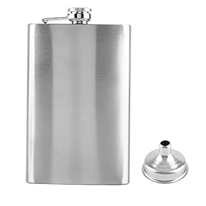 Hip Flask Draagbare Liquor Storing Bottle met Funnel voor mannen 7/8/10 oz roestvrij staal Silver Wine Flagon (10oz)