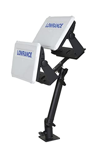 Double Face Marine Electronic Mount, Fish Finder Bracket, Anodized Aluminum 350 Degree Swivel Monitor Mount With Adjustable Height, Easy Install, Mounting Plate Fits Most Monitors #TOP4