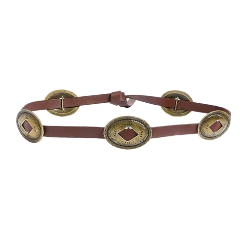 MOMOJIA Waist Belt, Waist Belt Engraved Plate for Cowgirl with Charm Vintage Belt Hot Girl Waist Chain Wide Oversize Buckle