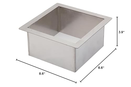 Image of Drop-in Trash Chute - 304 Stainless Steel Square Built-in Countertop Waste Trash Grommet (180MM)