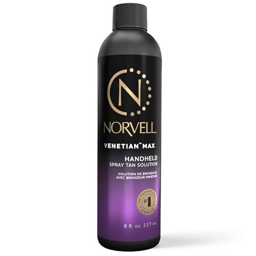 Norvell Premium Spray Tan Solution Venetian Max 8oz – Professional Sunless Tanning Formula with Cool Violet Brown Undertones, Streak Free, Fast Drying, Long Lasting Color