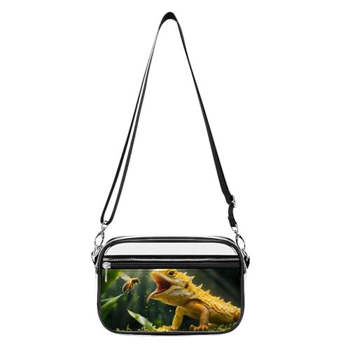 Lizard And Bee Women's Clear Crossbody Purse Bag Transparent Bags Pocket for Concerts Sports Festivals