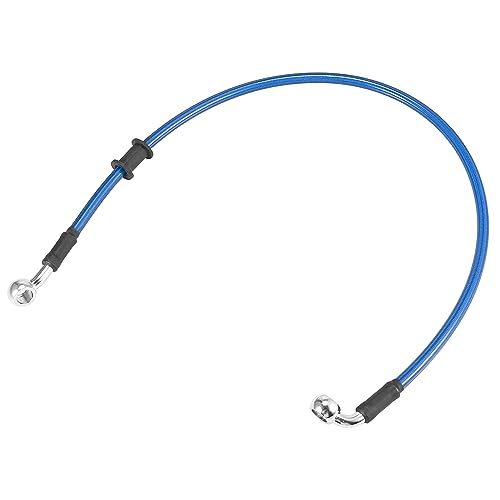 Motoforti Universal 60cm 23.62" Motorcycle Brake Clutch Oil Hose Line Pipe Hydraulic Reinforced Stainless Steel Braided Blue
