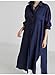 GTSAMTON Women's Travel Relaxed Baggy Shirt Maternity Boho Shirts Oversized Classic Dress Navy Blue 2XL
