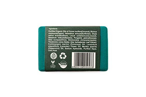 Image of Rustic Art Organic Aloe Vera Soap | Almond, Jojoba, Vitamin E | Dry to Normal Skin | | Coldprocessed | Hydrating | For Women & Men | 100g (100 g (Pack of 1)) | Moisturizing