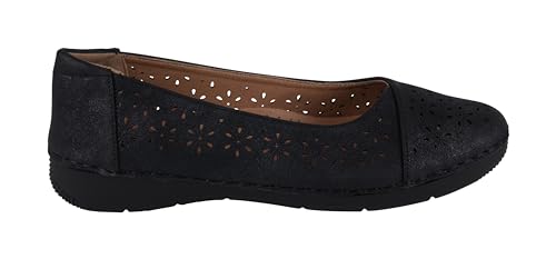 G.C. Shoes Women's Nysha close toe comfortable Laser Cut Flats4