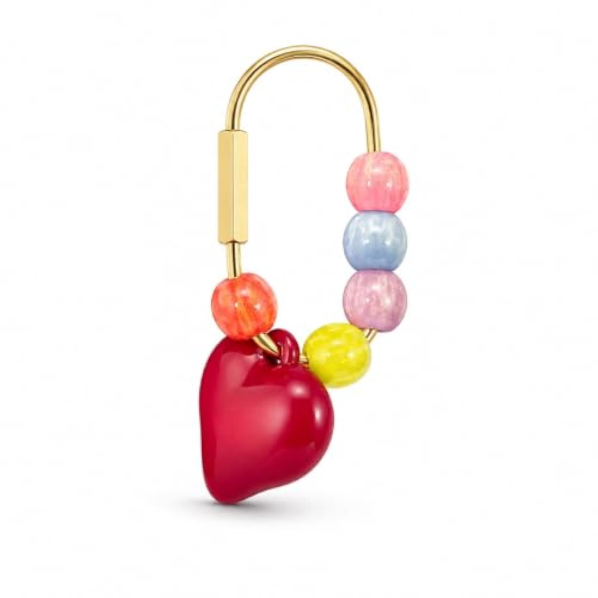 Multicolor Beaded Brass Screw Lock Bag Charm