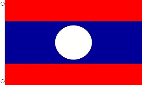 Flag Wholesaler Laos Bandera, Unisex, Multicolor, Large