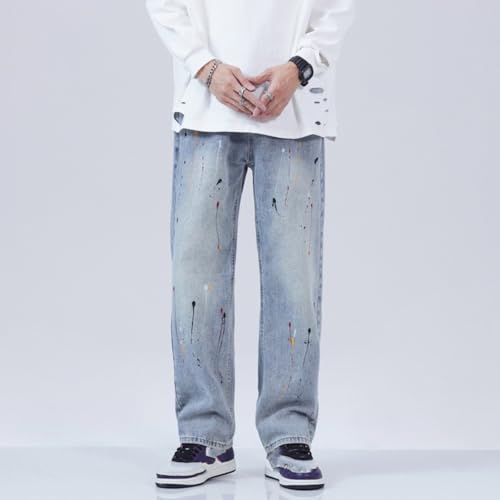 Jeans Pants Trousers Denim High Street Classic Loose Trendy Retro Men's Wide Leg2