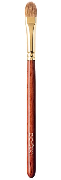 BISYODO Long Series Eye Shadow Brush - Round Flat Type, Brown