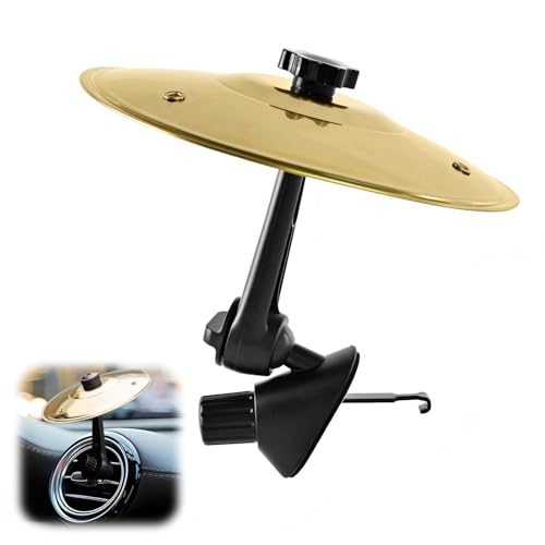Car Cymbal Crash 360 Rotating Car Crash Cymbal Air Vent Easy Installation Mini Drum Cymbals Decoration for Drummer Gifts Musicians and Cars Enthusiasts-1 PCS