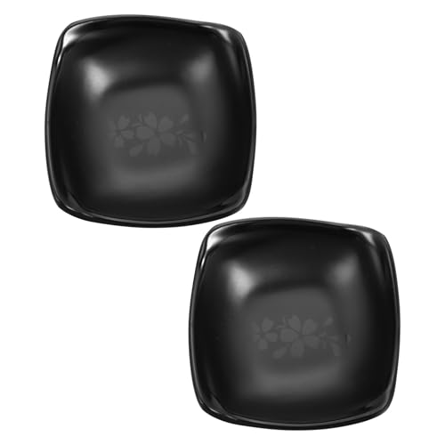 Platos Pequeños para Condimentos de Negro 2 Piezas Prácticos para Hoteles y Cocina Ideales para Servir Salsas y Aperitivos Reutilizable