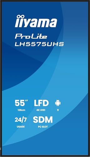 iiyama ProLite LH5575UHS B2AG 55 écran LCD rétro éclairé par LED signalisation numérique avec lecteur multimédia intégré SDM Slot PC 4K UHD... - vue 6