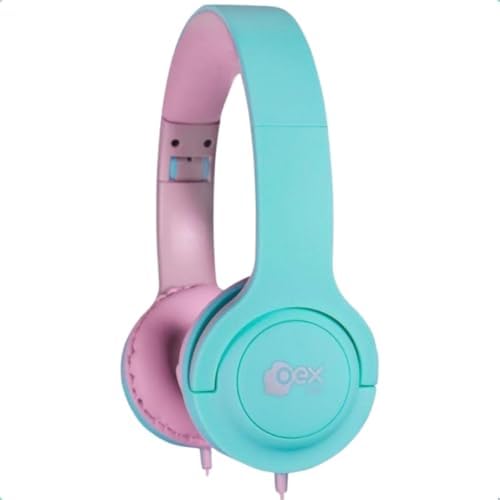Headset Fone de Ouvido Kids Oex Sugar Dobrável Rosa E Verde