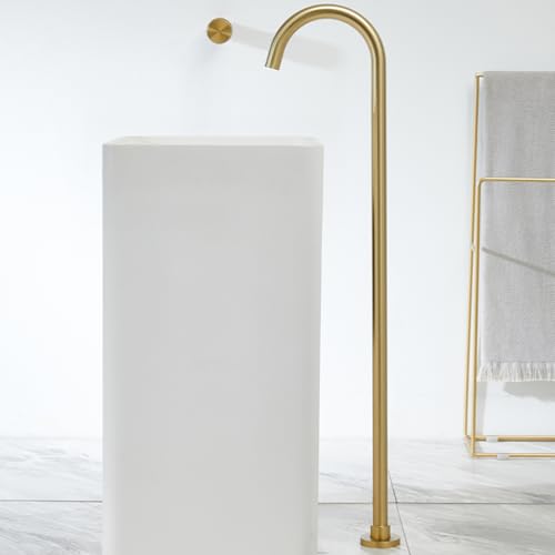 Robinet en Laiton Premium or brossé au design encastré pour une salle de bain de luxe