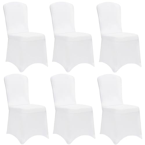 Detex® 6X Housse de Chaise Blanche Tissu Stretch Opaque Infroissable Amovible Mariage fête réception