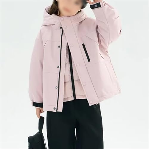 Toddler Girls Thick Raincoat Hooded Fleece Warm Zip Windproof Coat 2 In 1 Detachable Liner Jacket with Pocket4