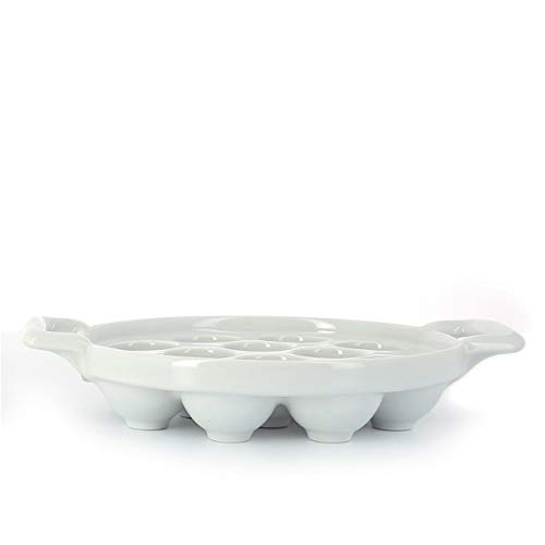 New Deal Revol Belle Cuisine BC1012-1 7 Inch x 6.25 Inch Escargot Plate, 12 Holes