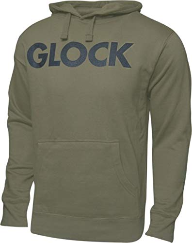 Glock Traditional Type Font Hoodie, Olive Green, Medium