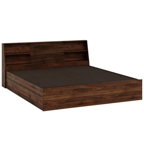 Image of FURNY Orbix King Size Engineered Wood Bed with Headboard Storage & Box Storage | Contemporary Design | Strong Bed for Bedroom & Hotel