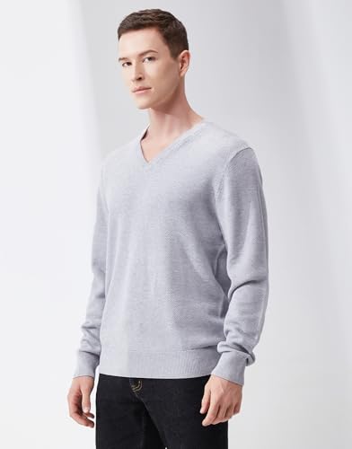 Men's V-Neck Long Sleeve Sweater Slim Fit Casual Pullover Sweater4