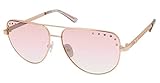 Harley‑Davidson Women’s Pilot Sunglasses – Rose Gold Aviator Frame with Bordeaux Mirror Lenses & Rhinestone Detail, UV Protection
