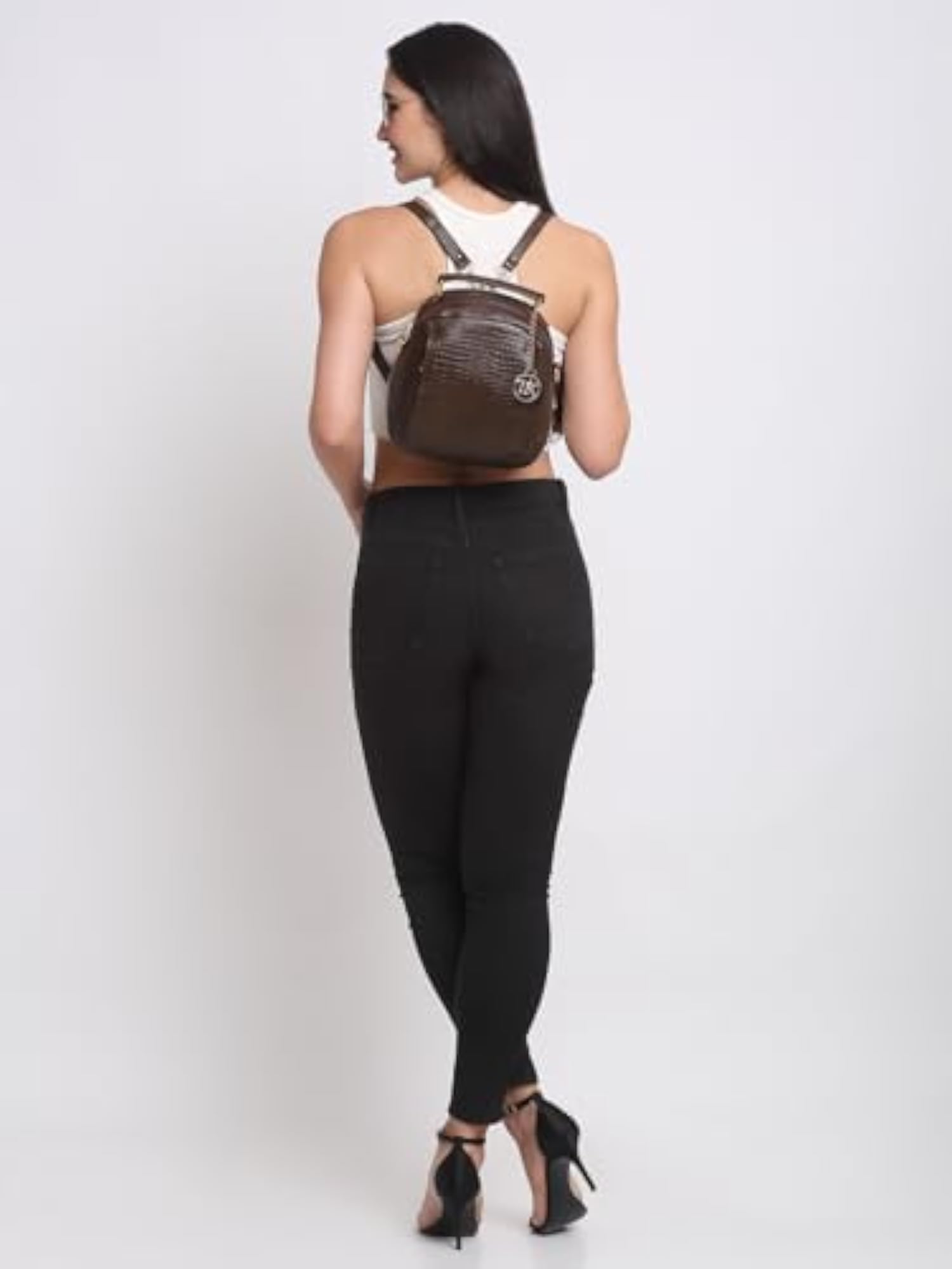 Solid Textured Backpack in Classic Design