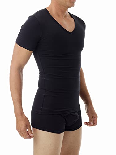 Underworks Cotton Concealer Compression V-Neck T-Shirt Top 9782