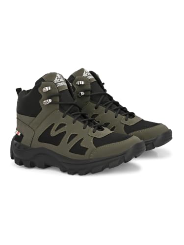 Image of Leo's Fitness Waterproof Canvas High Ankle Boots for Trekking Hiking & Other Casual Purpose
