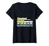 Womens Cleveland 5 Day Forecast Funny Travelling Weather V-Neck T-Shirt